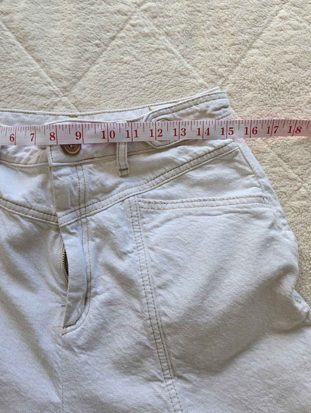 Free People City of Lights Cream Ribbed Tank Top and White High-Waist Jeans 30 - Picture 10 of 11